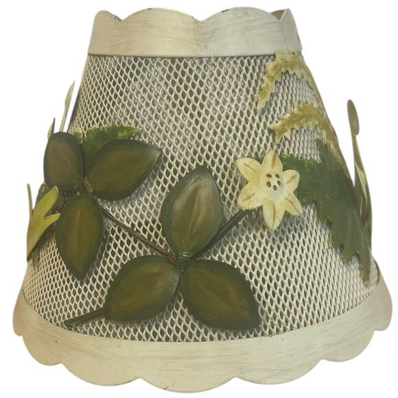 Yankee Candle Topper Metal Mesh Garden Floral Shade 6" Rare Retired - Picture 3 of 10